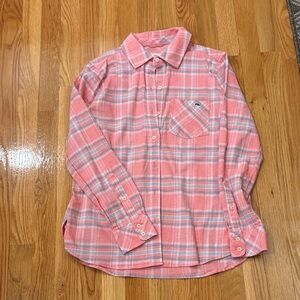 Vineyard Vines Pink and Blue Plaid Women's Button Down Shirt